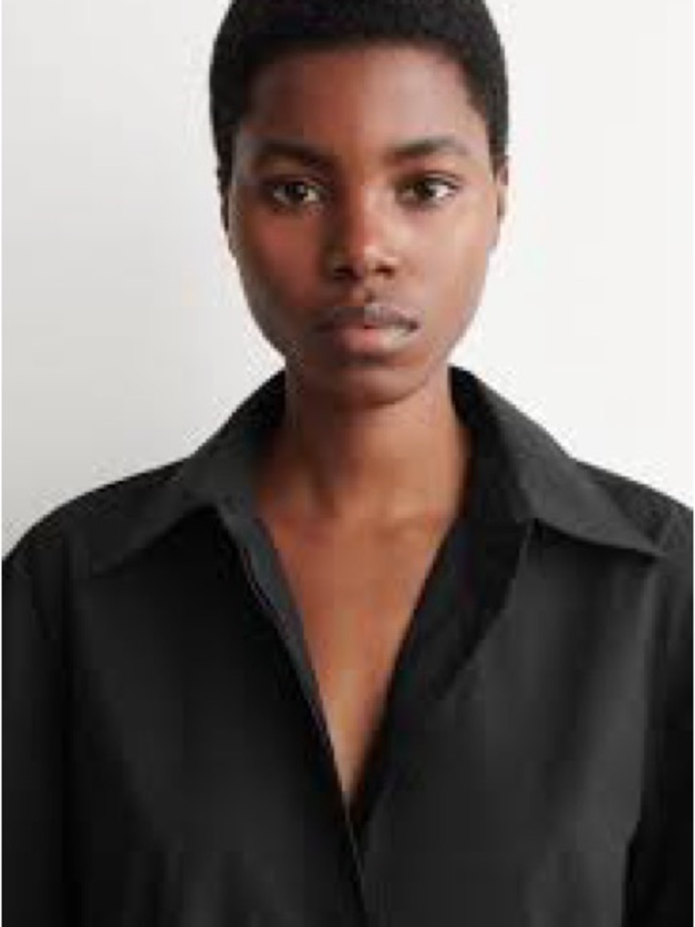 COS Black Polo-Style Top